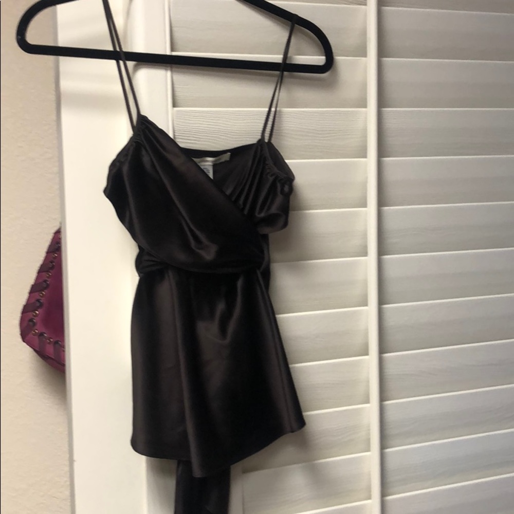 Diane Von Furstenberg chocolate brown dress shirt